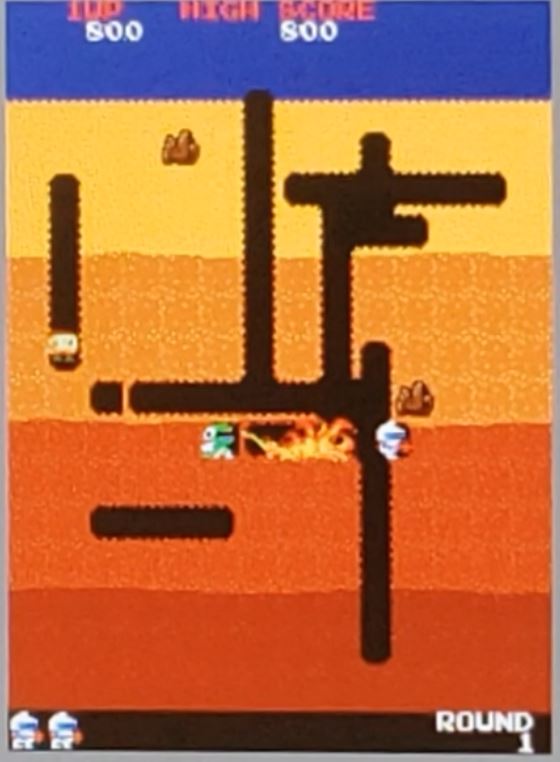 dig dug running on an an FPGA in a lab setting